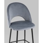 Стул полубарный Меган велюр серый