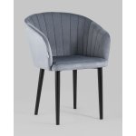 Стул с подлокотниками Нейтон велюр серый