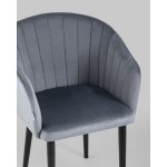 Стул с подлокотниками Нейтон велюр серый