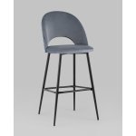 Стул барный Меган велюр серый