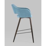 Стул барный Саймон велюр пыльно-голубой