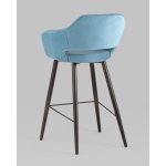 Стул барный Саймон велюр пыльно-голубой