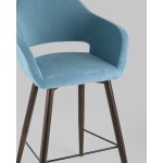 Стул барный Саймон велюр пыльно-голубой