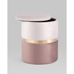 Пуф Кэрри с ящиком велюр розовый