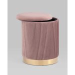 Пуф Шарлотта с ящиком велюр розовый