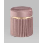 Пуф Миранда с ящиком велюр розовый