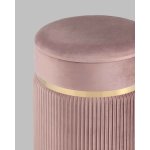 Пуф Миранда с ящиком велюр розовый