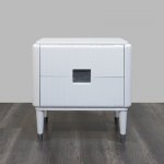 Прикроватная тумбочка RIMINI отделка белый глянцевый лак, ручки хром, FRATELLI BARRI 