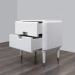 Прикроватная тумбочка RIMINI отделка белый глянцевый лак, ручки хром, FRATELLI BARRI 