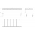 Банкетка RIMINI отделка белый глянцевый лак, ткань серебристо-серый велюр (Moki-51)