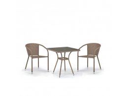 Комплект плетеной мебели T282BNT/Y137C-W56 Light brown 2Pcs