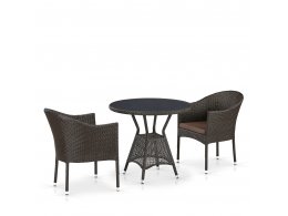 Комплект плетеной мебели T707ANS/Y350-W53 2Pcs Brown