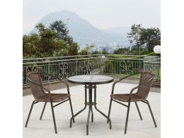 Комплект плетеной мебели Асоль-1C  TLH-037BR3/TLH060-D60 Brown (2+1)