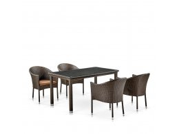 Комплект плетеной мебели T256A/Y350A-W53 Brown  4Pcs