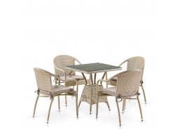 Комплект плетеной мебели T706/Y480C-W85 Latte (4+1)
