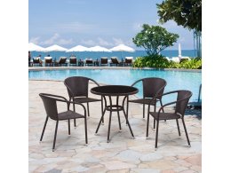 Комплект плетеной мебели T282ANS/Y137C-W53 Brown 4Pcs