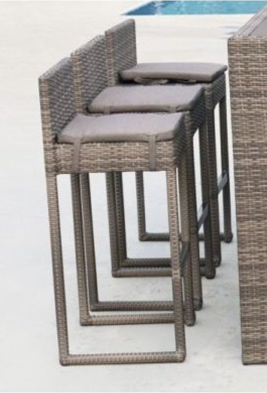 Плетеный барный стул Y390G-W78 Grey