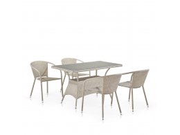Комплект плетеной мебели T198D/Y137C-W85 Latte (4+1)