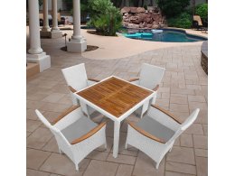 Комплект плетеной мебели AFM-440A 90x90 White (4+1)