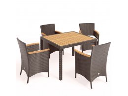 Комплект плетеной мебели AFM-440B 90x90 Brown (4+1)