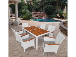 Комплект плетеной мебели мебели AFM-460A 150x90 White (6+1)