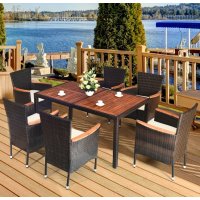 Комплект плетеной мебели AFM-460B 150x90 Brown (6+1)