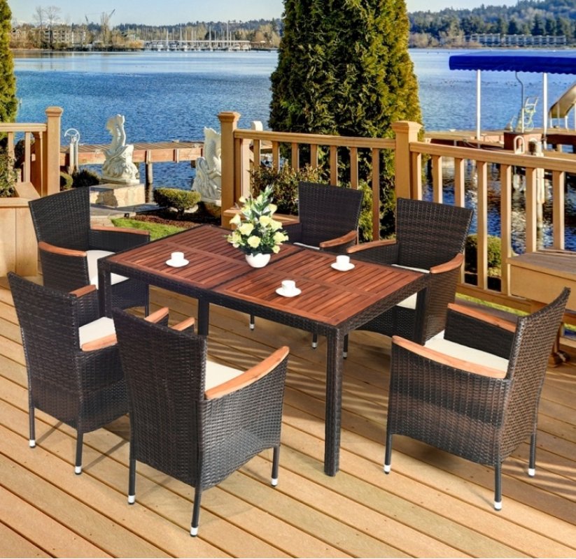 Комплект плетеной мебели AFM-460B 150x90 Brown (6+1)