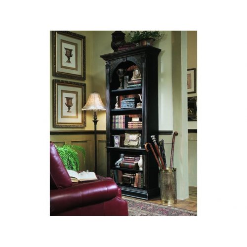 Шкаф книжный черный с росписью Шкаф книжный черный с росписью