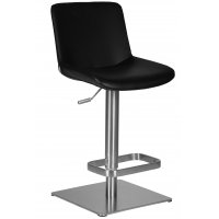 Стул барный DOBRIN ALDO (черный PU YP33-19, основание из нержавеющей стали)