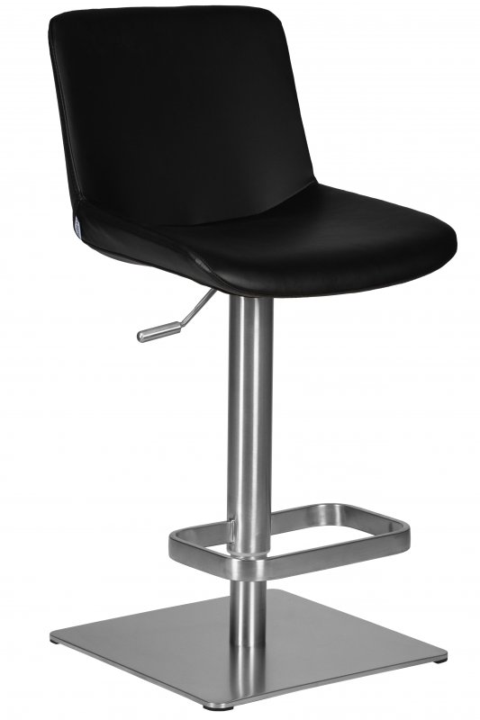 Стул барный DOBRIN ALDO (черный PU YP33-19, основание из нержавеющей стали)