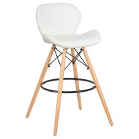 Стул барный DOBRIN BUTTERFLY BAR (ножки светлый бук, цвет белый)