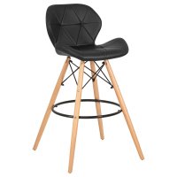 Стул барный DOBRIN BUTTERFLY BAR (ножки светлый бук, цвет чёрный)