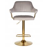 Стул барный DOBRIN CHARLY GOLD (серый велюр (MJ9-75))