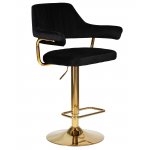 Стул барный DOBRIN CHARLY GOLD (черный велюр (MJ9-101))