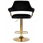 Стул барный DOBRIN CHARLY GOLD (черный велюр (MJ9-101))