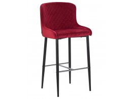 Стул барный DOBRIN CHRISTIAN'75 (черные ножки, бордовый велюр (V108-85))