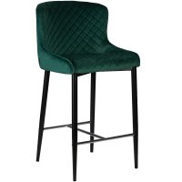 Стул барный DOBRIN CHRISTIAN'75 (черные ножки, зеленый велюр (V108-64))