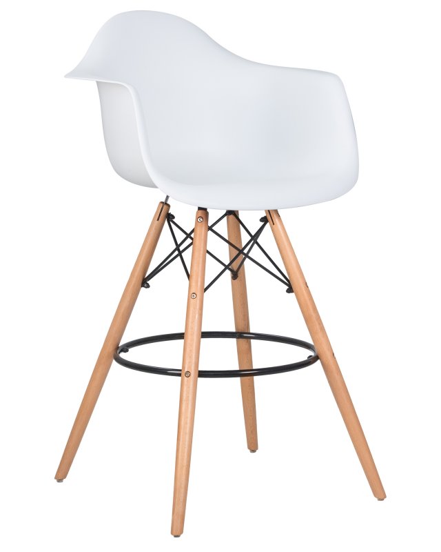 Стул барный DOBRIN DAW BAR (ножки светлый бук, цвет белый)