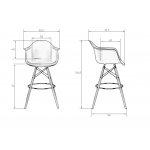 Стул барный DOBRIN DAW BAR (ножки светлый бук, цвет серый)