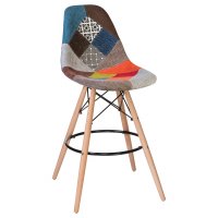 Стул барный DOBRIN DSW BAR (ножки светлый бук, цвет сиденья мозаика)