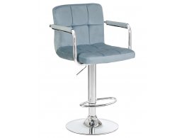 Стул барный DOBRIN KRUGER ARM (пудрово-голубой велюр (MJ9-74))