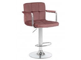 Стул барный DOBRIN KRUGER ARM (пудрово-розовый велюр (MJ9-32))