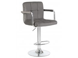 Стул барный DOBRIN KRUGER ARM (серый велюр (MJ9-75))