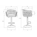 Стул барный DOBRIN LEON (бежевая ткань (LAR 275-1))