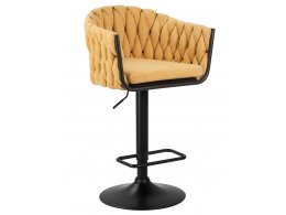 Стул барный DOBRIN LEON (жёлтая ткань (LAR 275-8))