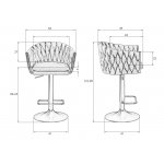 Стул барный DOBRIN LEON (синяя ткань (LAR-275-29))