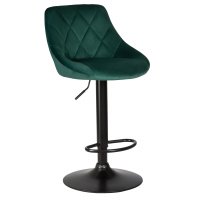 Стул барный DOBRIN LOGAN BLACK (зеленый велюр (MJ9-88))