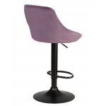 Стул барный DOBRIN LOGAN BLACK (пудрово-сиреневый велюр (MJ9-52))