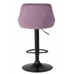 Стул барный DOBRIN LOGAN BLACK (пудрово-сиреневый велюр (MJ9-52))
