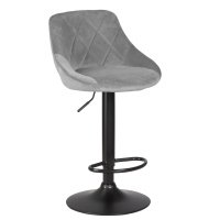 Стул барный DOBRIN LOGAN BLACK (серый велюр (MJ9-75))